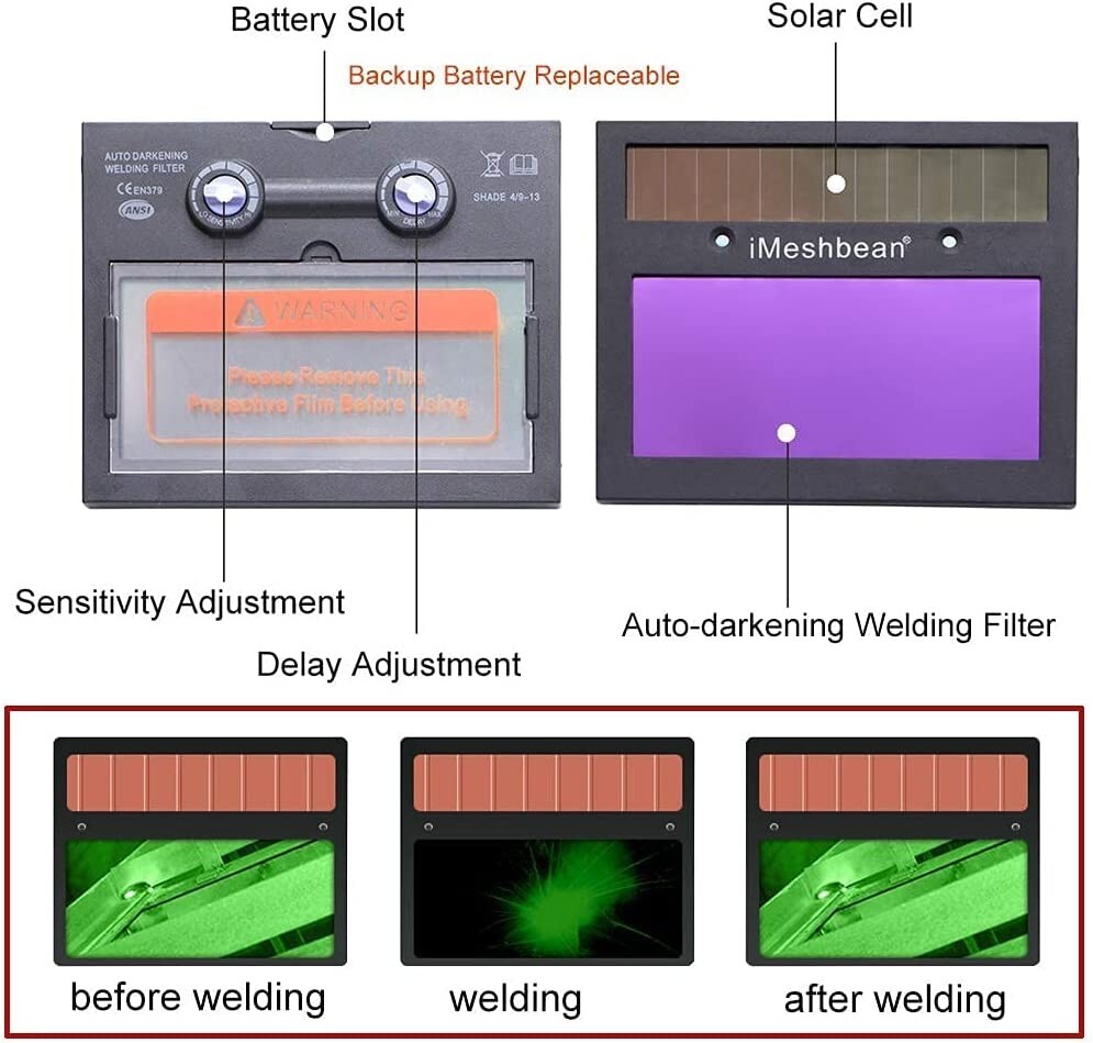 Blood Mouth Solar Auto Darkening Welding Helmet Arc Tig Mig Welder Mask Hood+Bag