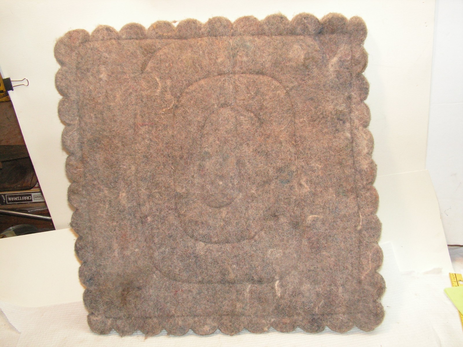 Vintage Saddle Pad Blanket Small Pony Southwestern 16 1/2" x 16" X 7/8" Leather