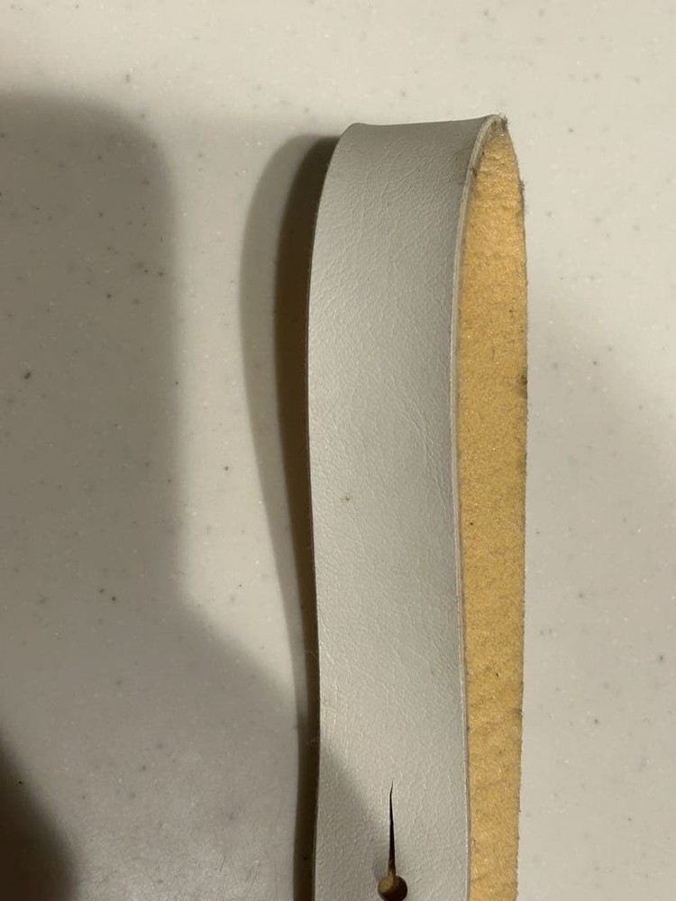 Fernandes White Leather Guitar Strap Adjustable Premium Accessory B381