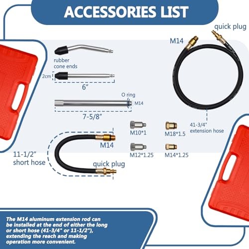 Compression Leakdown Detector Leakage Test Set Cylinder Leak Down Tester Red