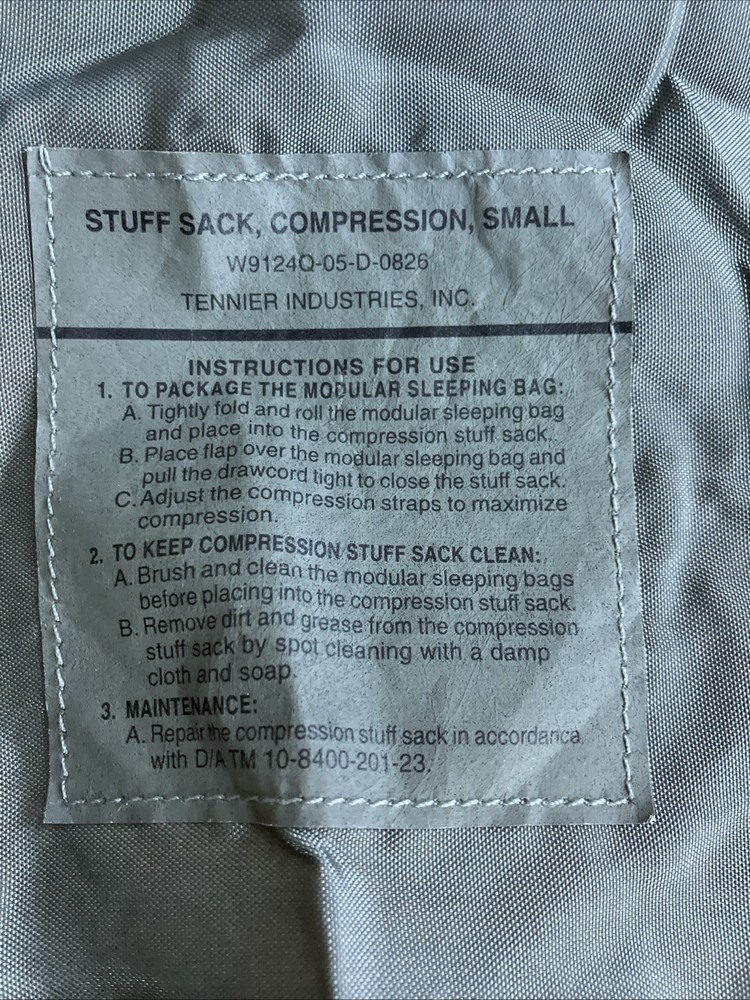 Small - Compression Stuff Sack Modular Sleeping Bag / MSS - Good Condition