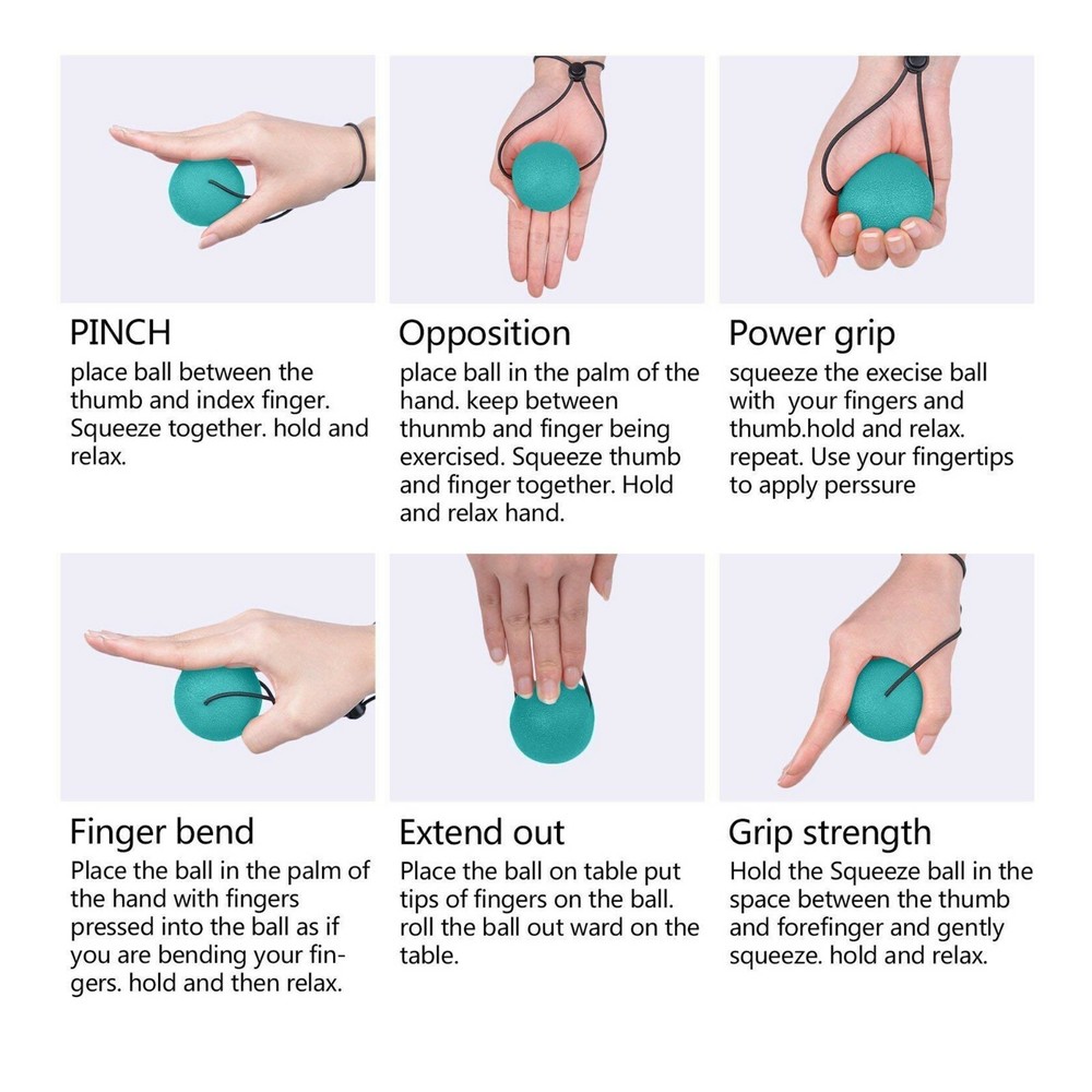 AdorePro Secure Stress Ball On String Squeeze Ball Hand Physical Therapy Relief