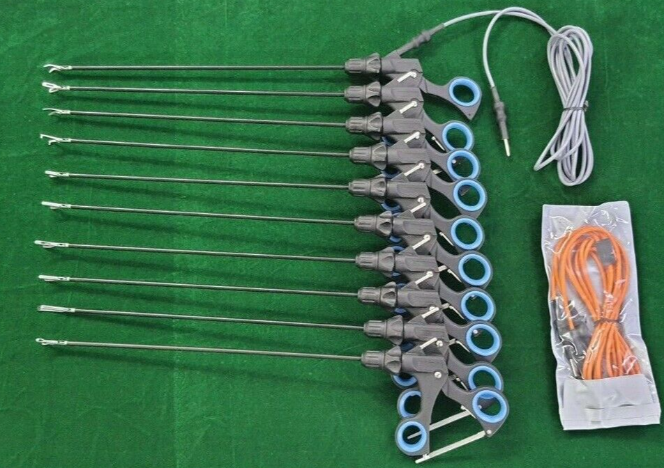 10pc Laparoscopic Grasping Forceps 5mmx330mm with Cable Reusable Instruments