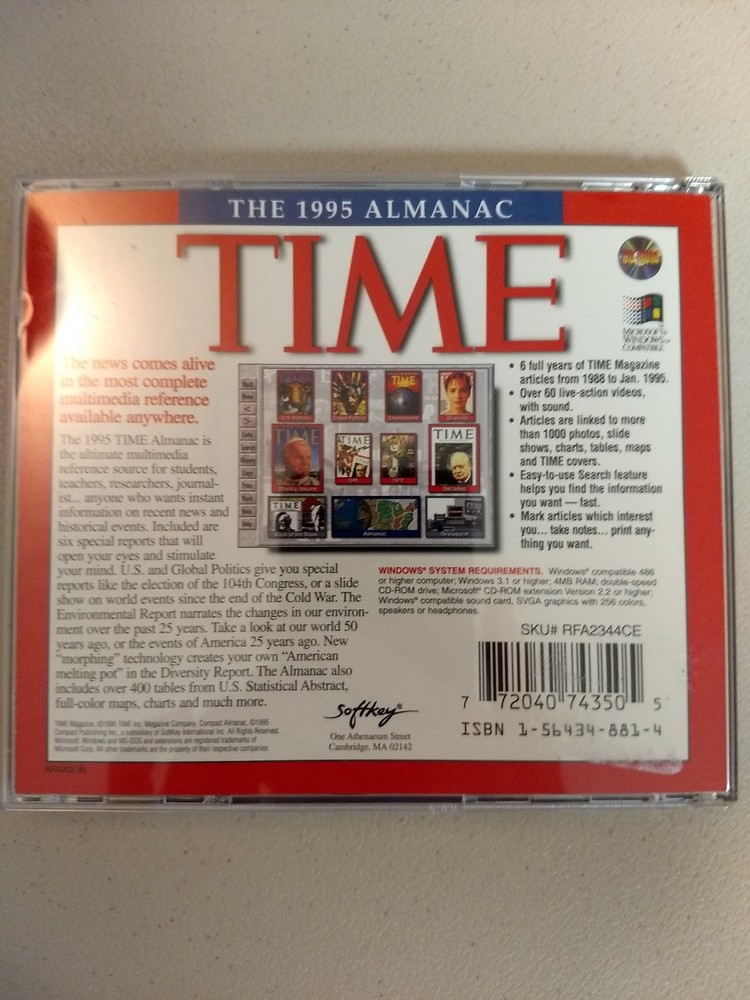 Time Multimedia Almanac PC CD ROM, 1995