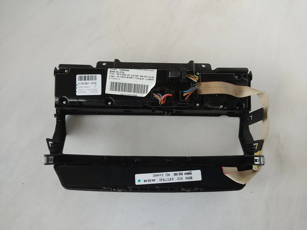 Original BMW E70 E71 Control Panel Automatic air conditioning Base 9310444 91809