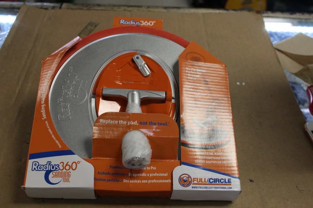 Radius360 Full Circle Drywall Sanding Tool - 9" Round Head w/Hook & Loop Backer