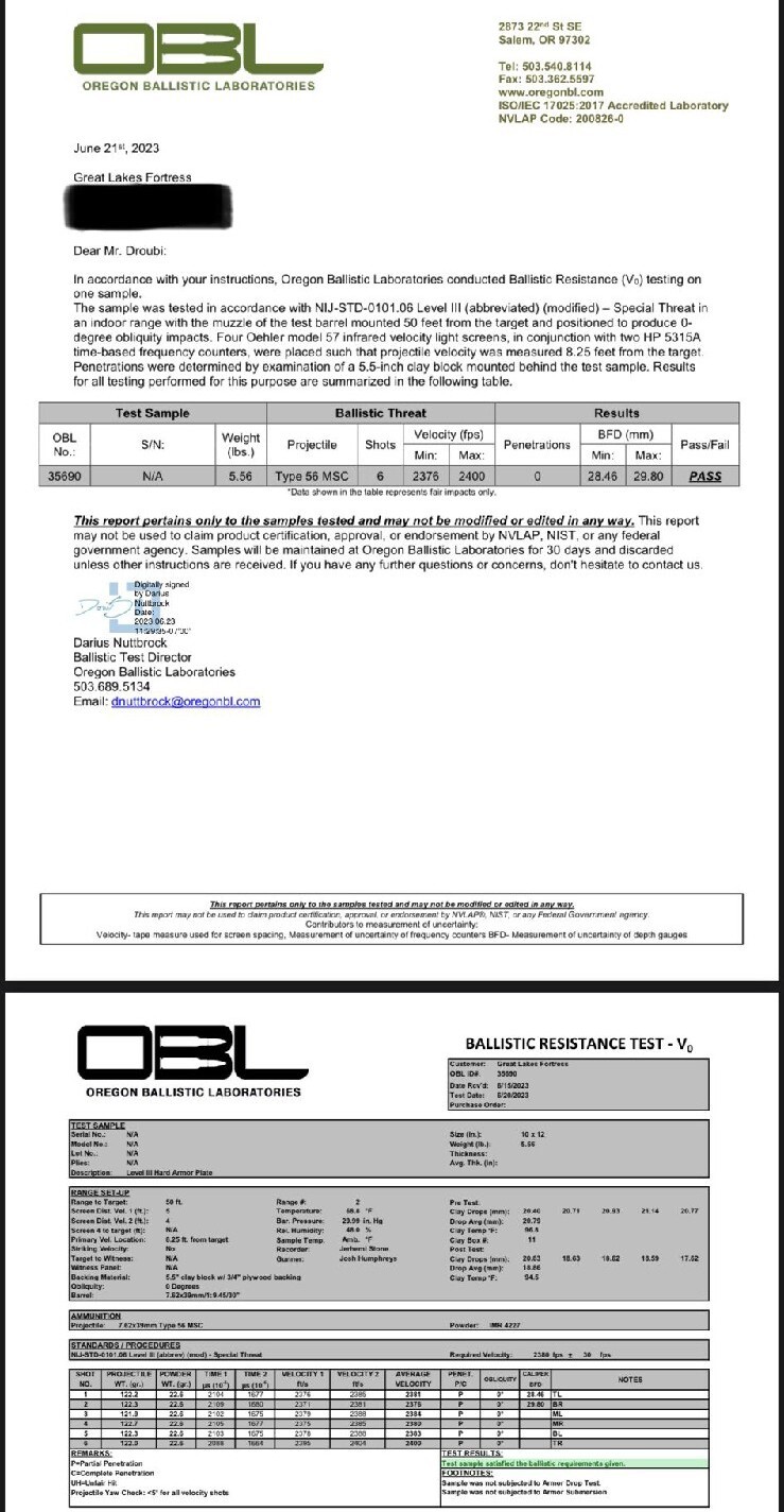 NIJ Level 3+ 10"X12" Stand-Alone Curved Ceramic tactical Armor Plate, Multi-shot