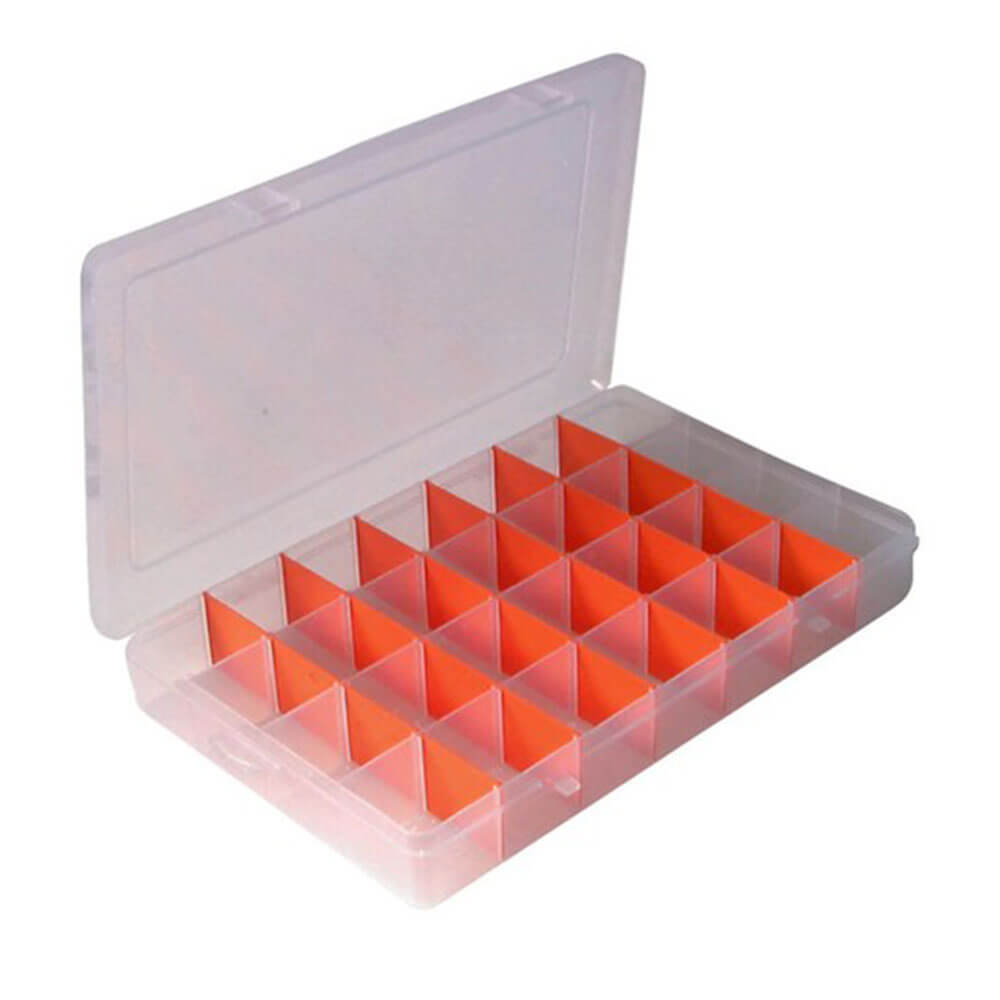 High Quality Durable See Through Storage Box 28 Compartment Adjustable Layout