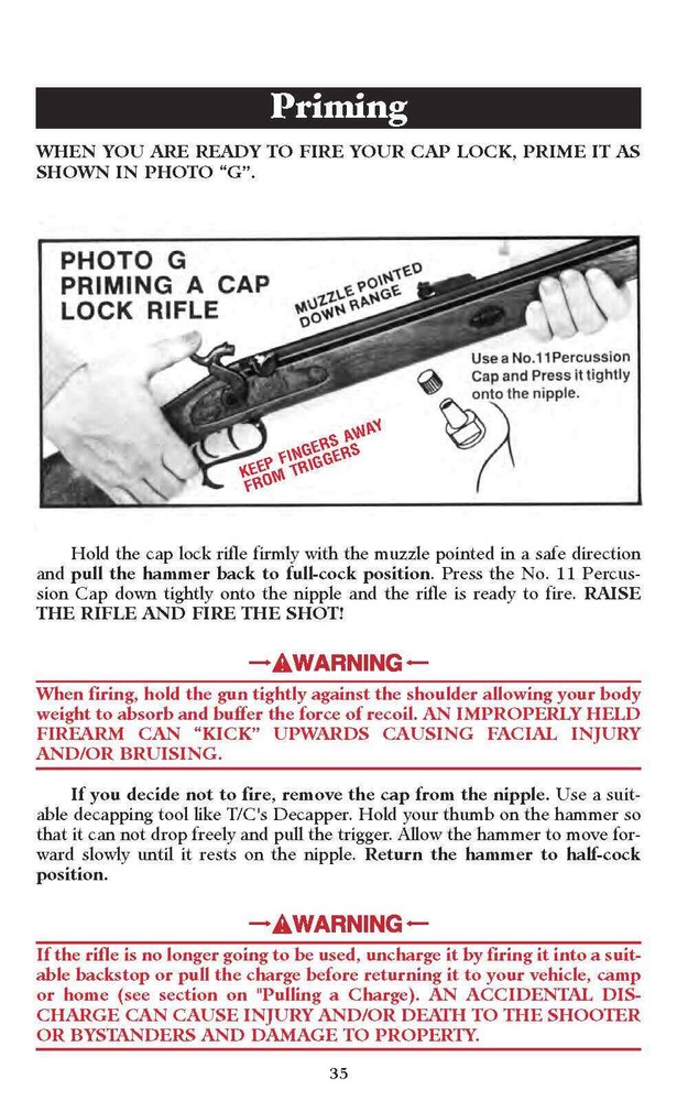 THOMPSON CENTER Side Lock Black Powder Muzzleloading Firearms Owners Manual 92pg