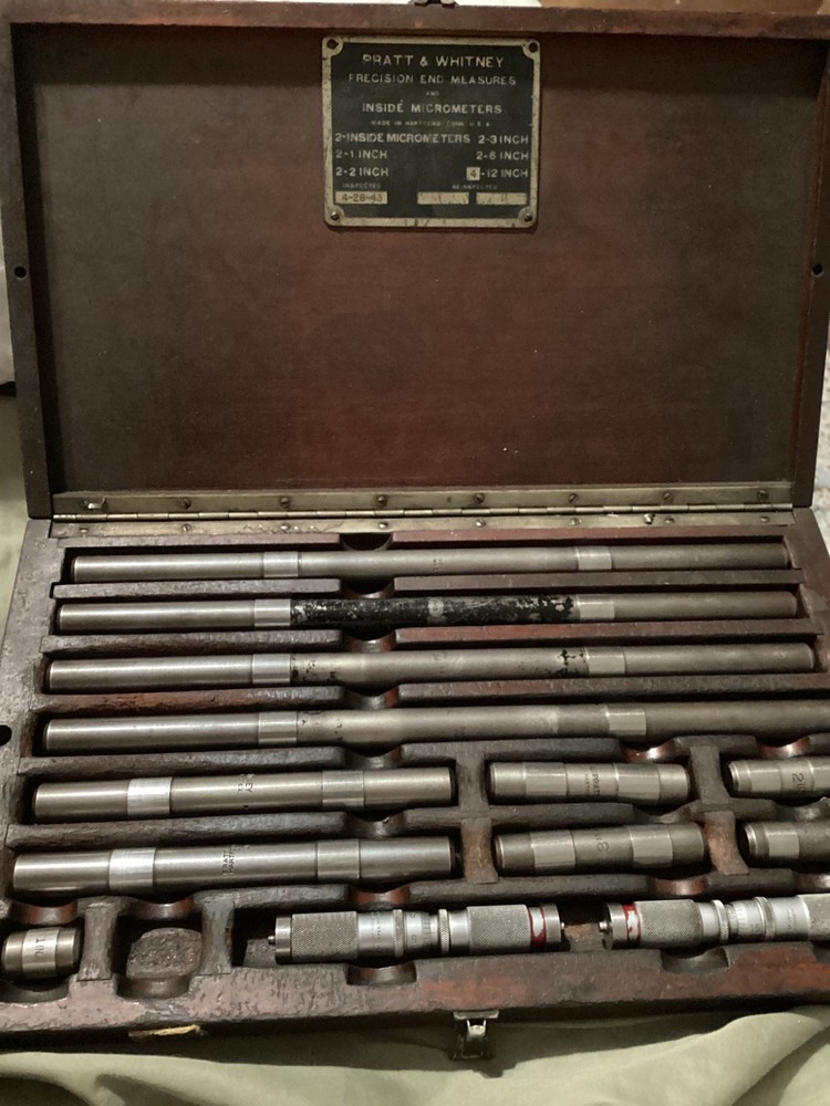 MACHINIST TOOLS * END MEASURES & INSIDE MICROMETERS * PRATT & WHITNEY * 1946
