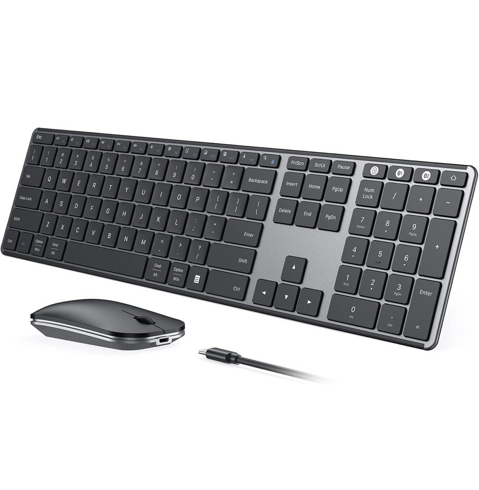 Seenda Wireless Bluetooth Keyboard Mouse Mac Multi-Device Rechargeable.