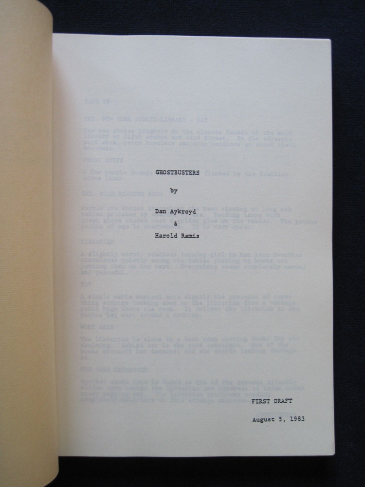 ORIGINAL SCRIPT for ORIGINAL GHOSTBUSTERS, IVAN REITMAN DAN ACKROYD, BILL MURRAY
