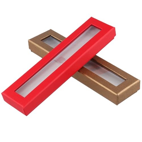 40 PCS Empty Pen Present Box, Colored Pen Presentation Display Box with Clear