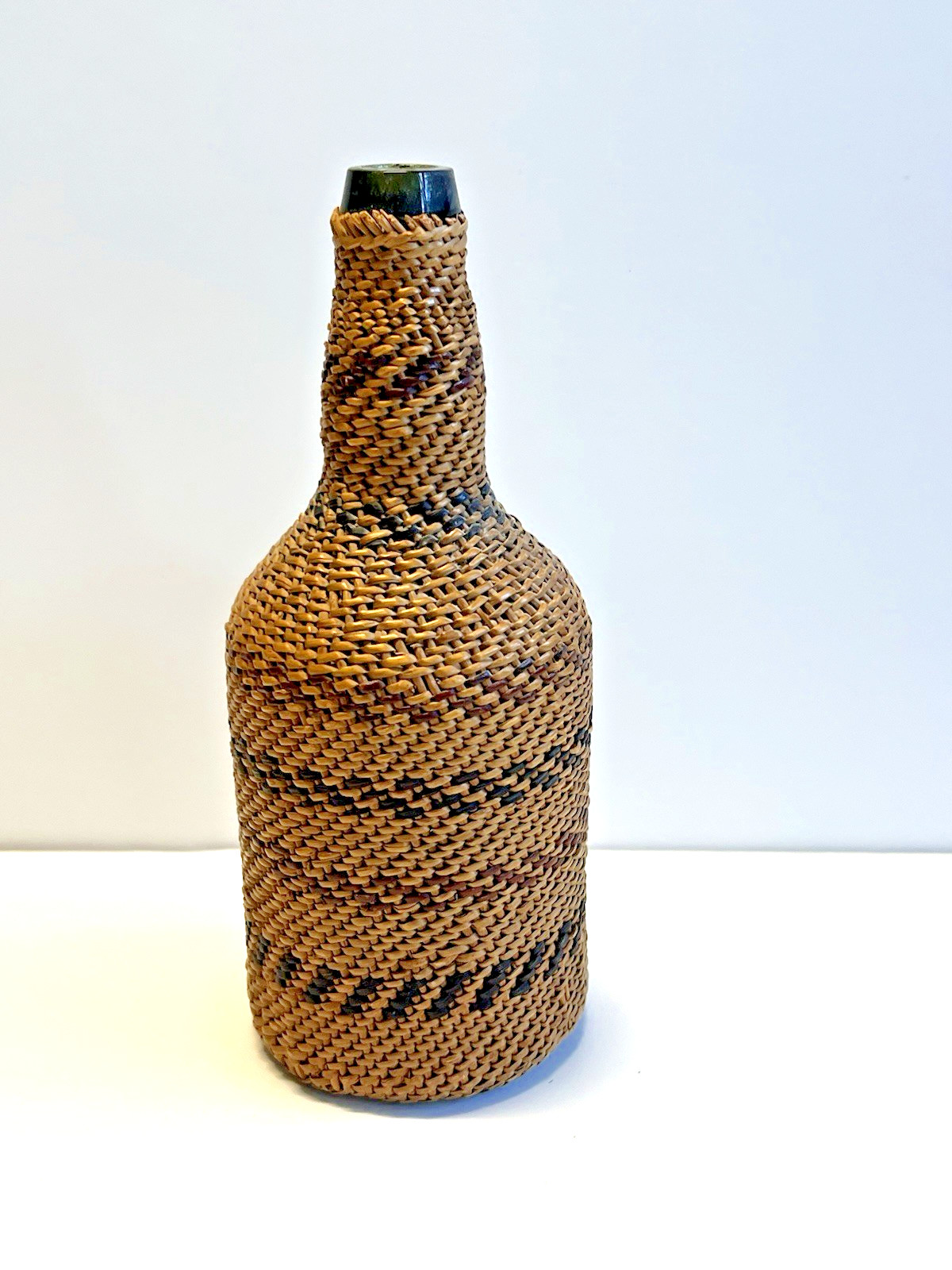 Antique Native American Indian Basket Woven Bottle; Early 1900's; Washoe Nevada