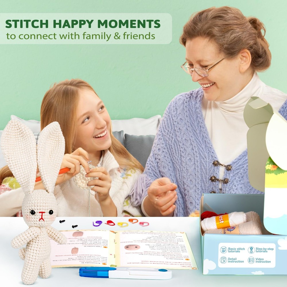 Crochet Kit for Beginners, Crochet Starter Kit w Step-by-Step Video Tutorials...