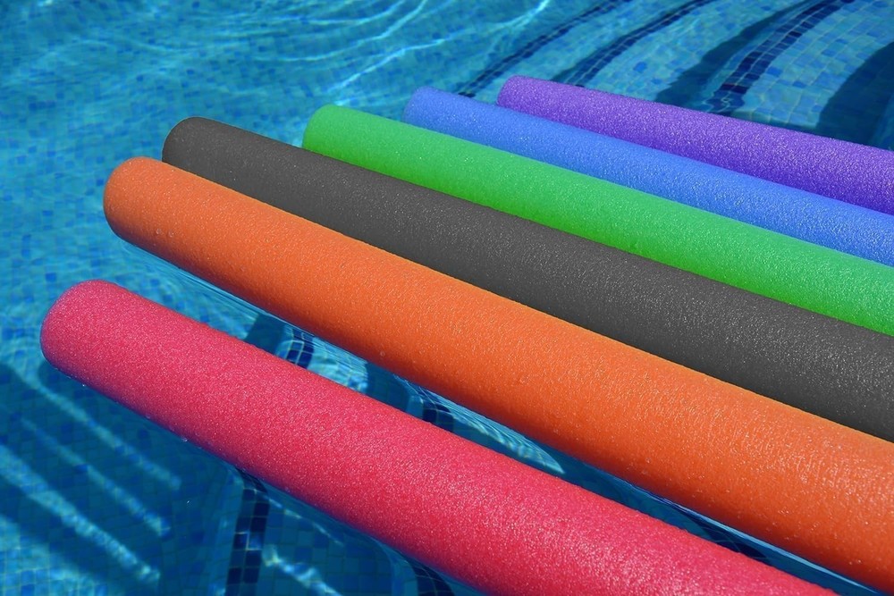 Solid Core Pool Noodles 52 Inch Blue Red Foam Floatation for Swimming, 6-Pack...