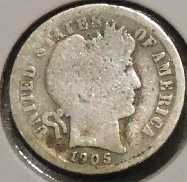 Silver Dime - Barber - 1905-O (Cull, with assorted issues)