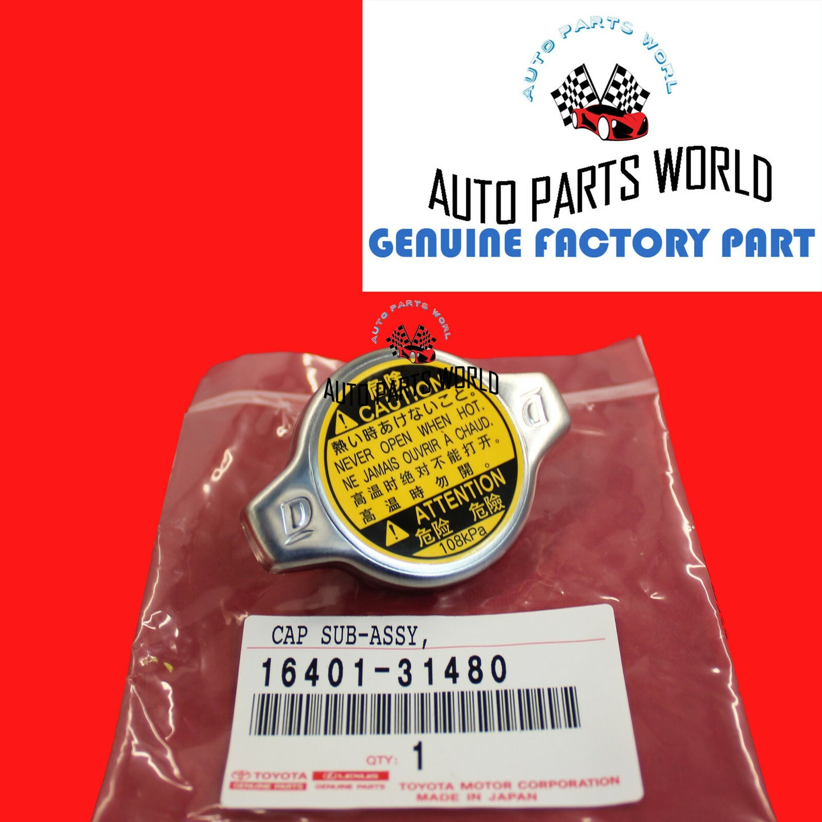NEW GENUINE OEM TOYOTA LEXUS SCION WATER FILLER RADIATOR CAP 16401-31480