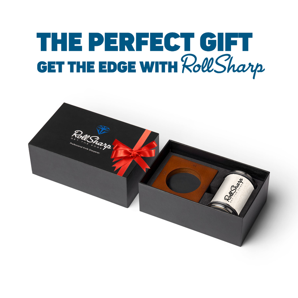 White RollSharp - Rolling Knife Sharpener "Get the Edge" Sharper Kitchen Knives