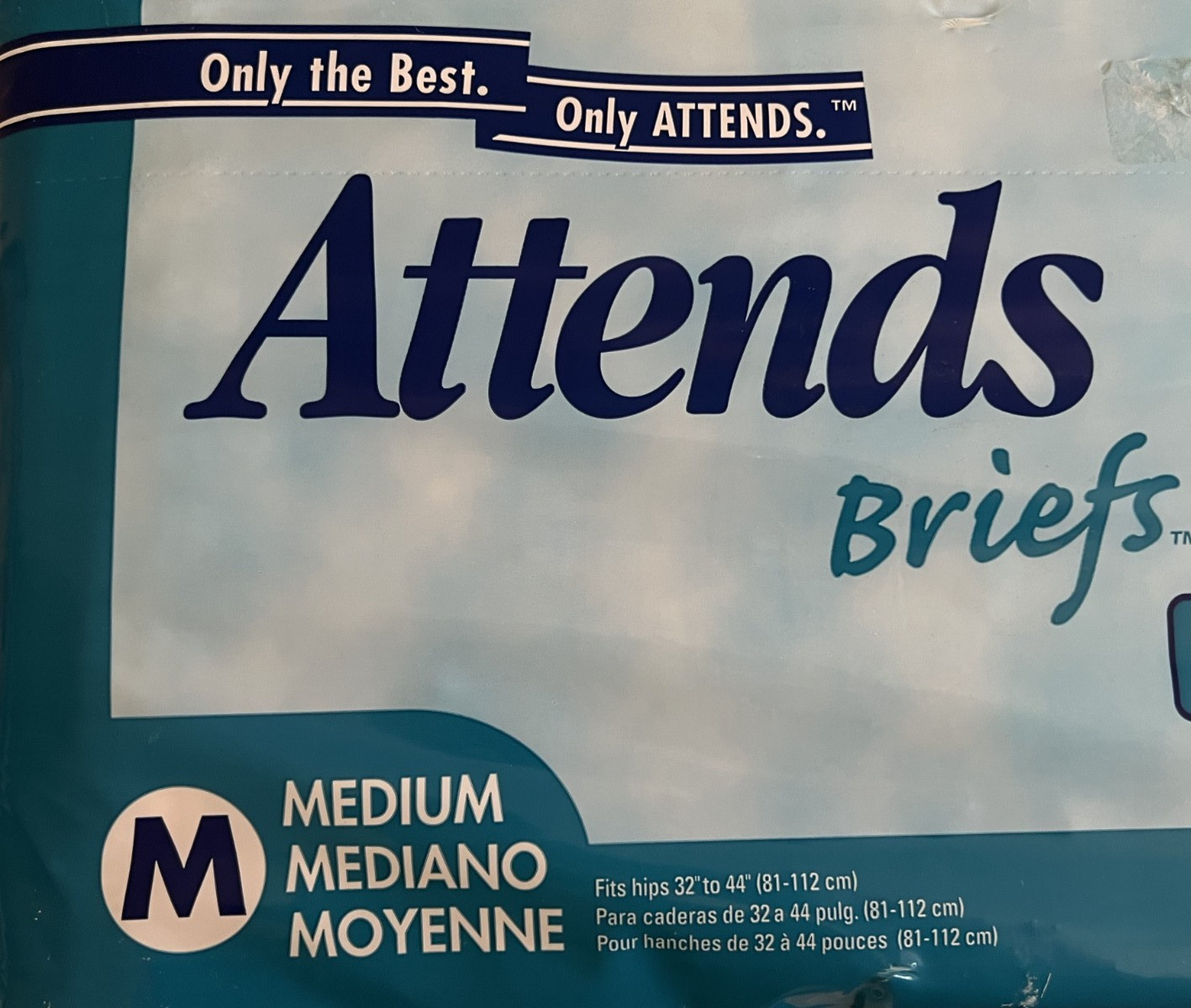 Vintage Attends Medium Plastic Disposable Briefs / Adult Diapers / Pampers