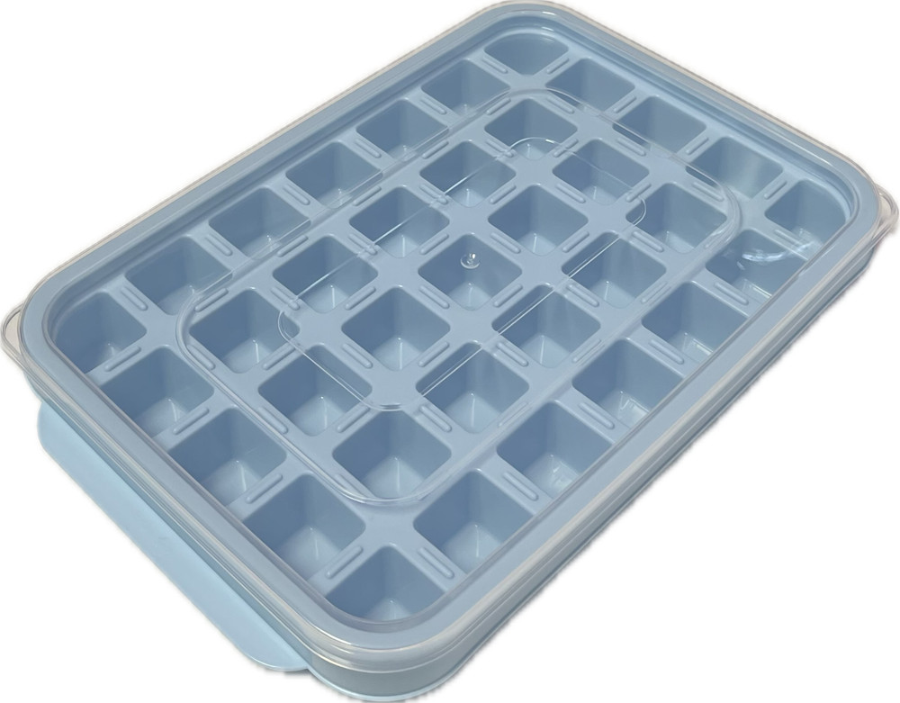 Ice Cube Tray with Lid, 35 Cubes Durable Stackable Ice Tray Made in Korea