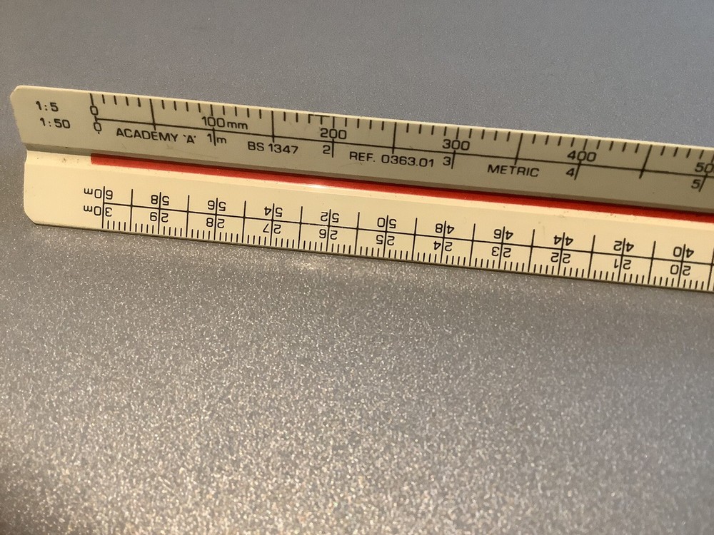 Vintage Blundell Harling Triangular Architects / Engineers Metric Scale Rule