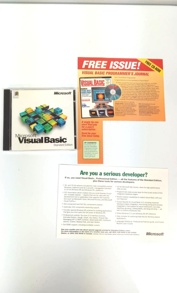 Microsoft Visual Basic Standard Edition Version 4.0 used complete Win 95 1996