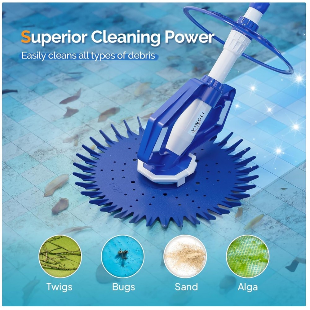 Quiet In-Ground Pool Cleaner - High Suction Power