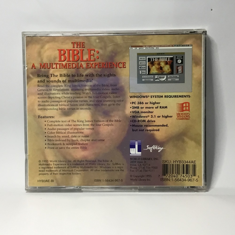 The Bible: A Multimedia Experience (PC CD-ROM, 1995)