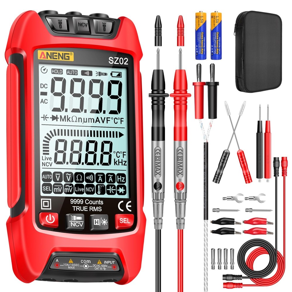 ANENG SZ02 Multimeter,Digital Voltage Tester Meter,TRMS 9999 Counts Voltmeter...