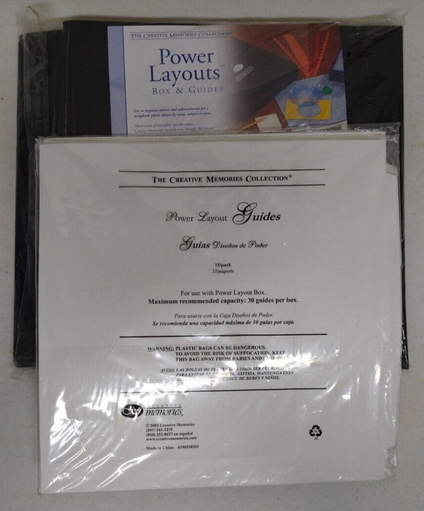 Creative Memories Power Layout  Polypropylene Box and 15 Guides