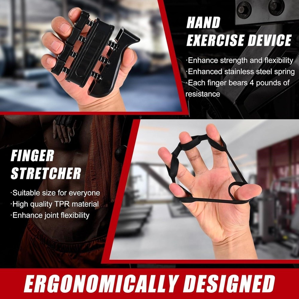 Hand Grip Strengthener Forearm Power Trainer Kit - 5 Pack Adjustable Resistance