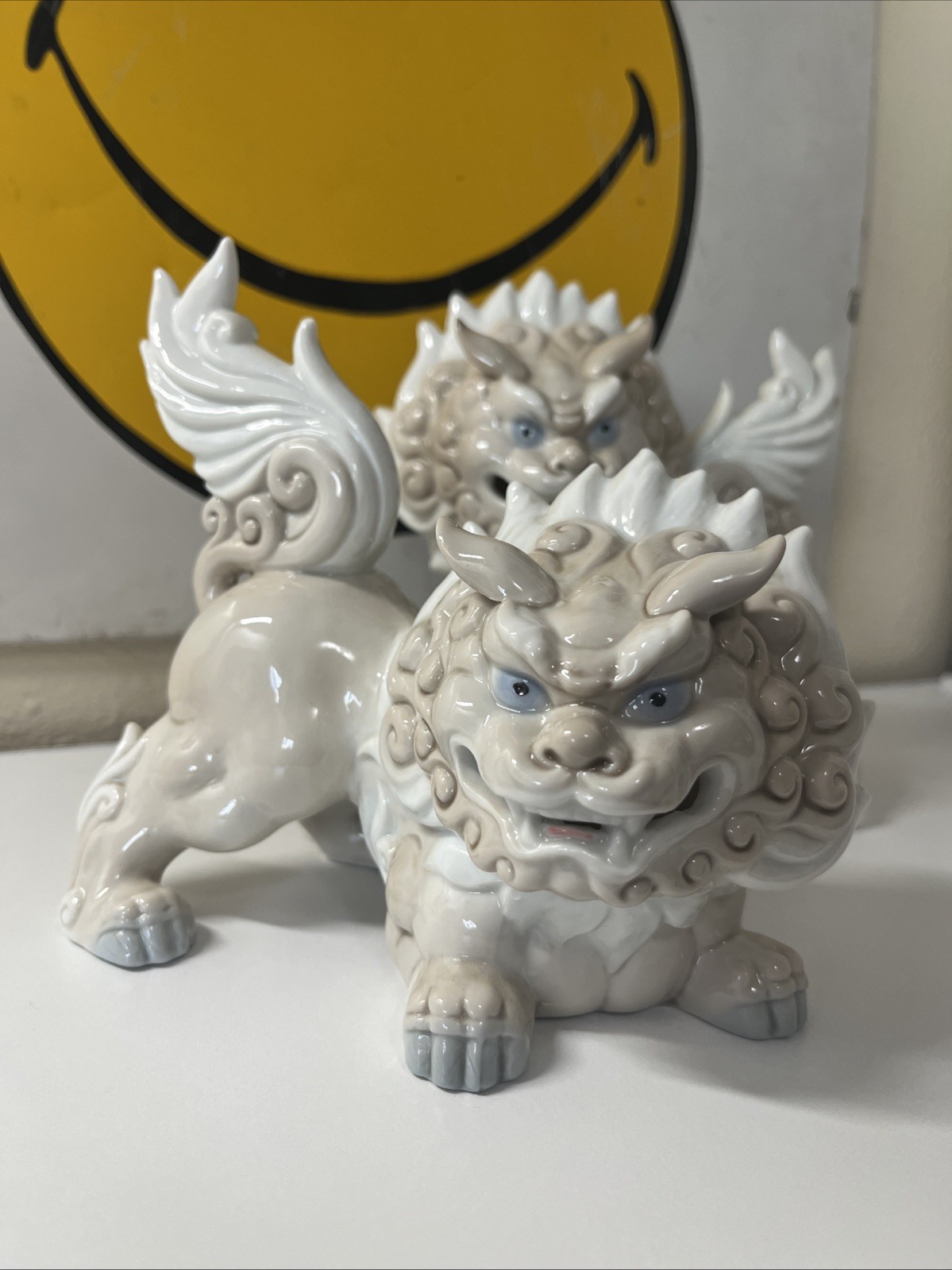 Vintage Set TKN Japan Porcelain Shishi Komainu Guardian Lion Foo Dogs Yoshimi K