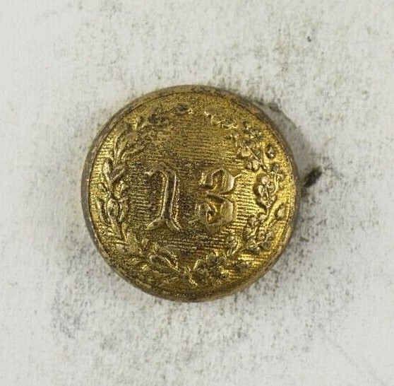 1880s-90s 13th Regt New York Uniform Button E13BT