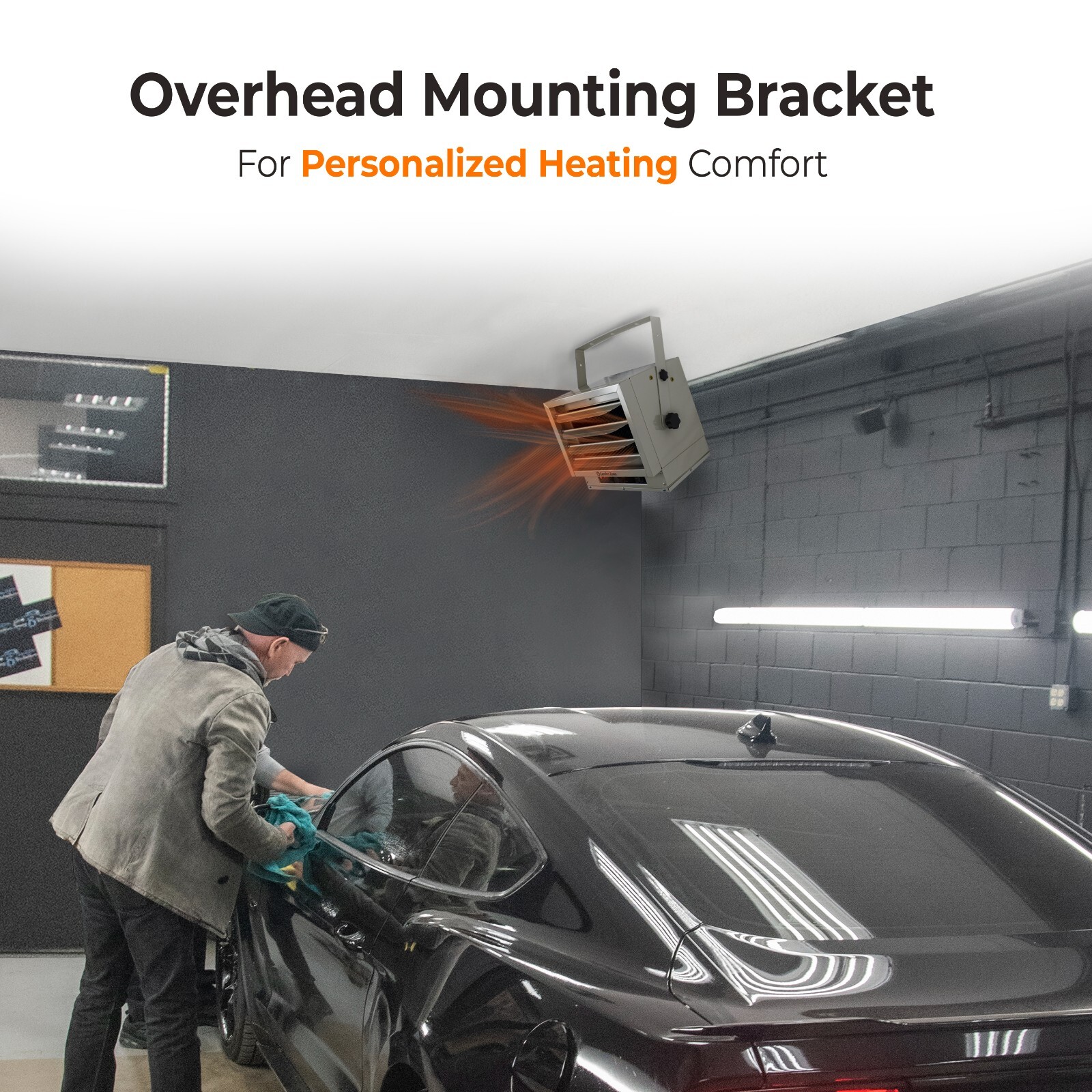 Comfort Zone 5,000 Watt, 240-Volt Industrial Ceiling Mounted Heater, Grey