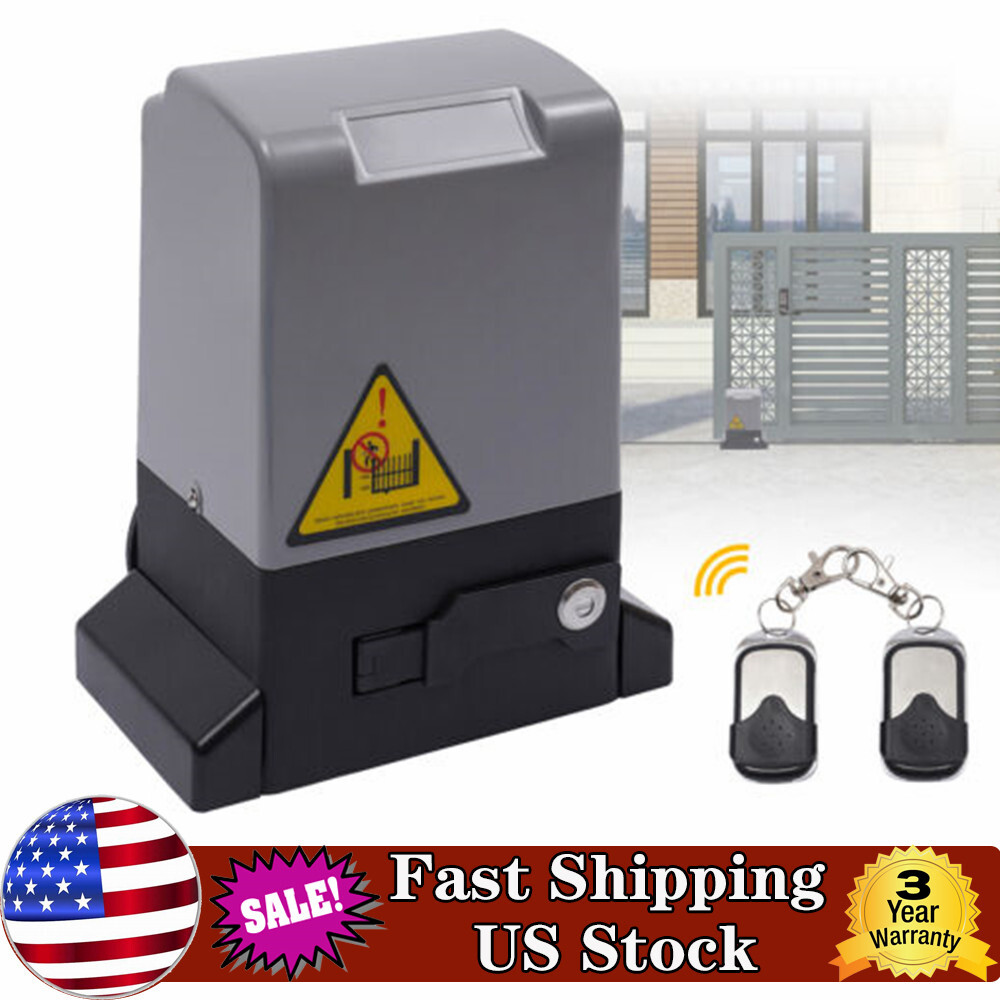 2600lbs Automatic Sliding Gate Opener Rack Driven with 2 Remotes & Complete Kit