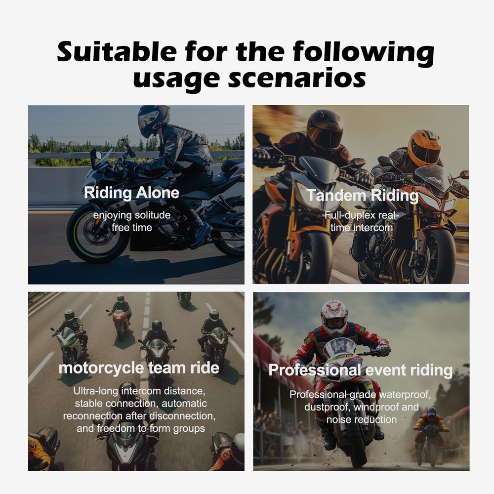 Auto Reconnect Motorcycle Bluetooth Intercom Headset Camera Recorder Waterproof