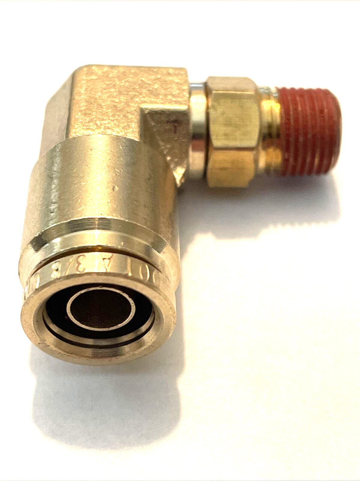 BRASS FITTING QUICK CONNECT DOT AIR BRAKE 90 SWIVEL MALE ELBOW 3/8T X 1/8npt