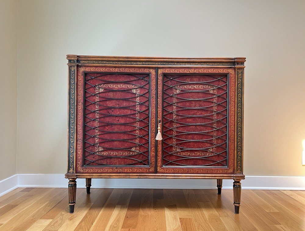 Theodore Alexander Leather Wrapped Chest Buffet