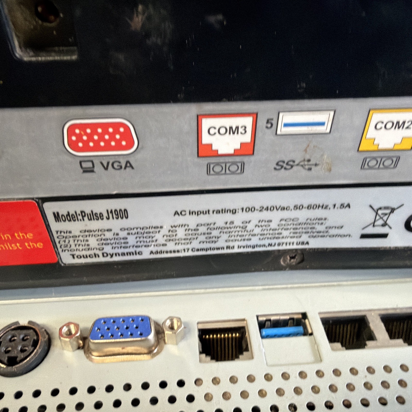 Touch Dynamic Pulse J1900 POS W/ Touchscreen