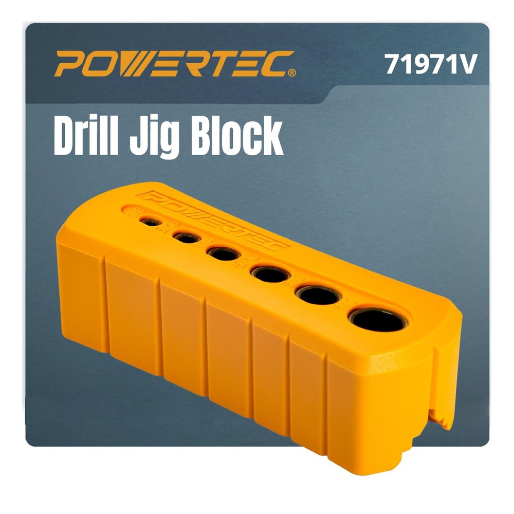 Drill Guide - Multi-Functional Drill Jig Block w/ 6 Common Drill Bit Sizes - ...