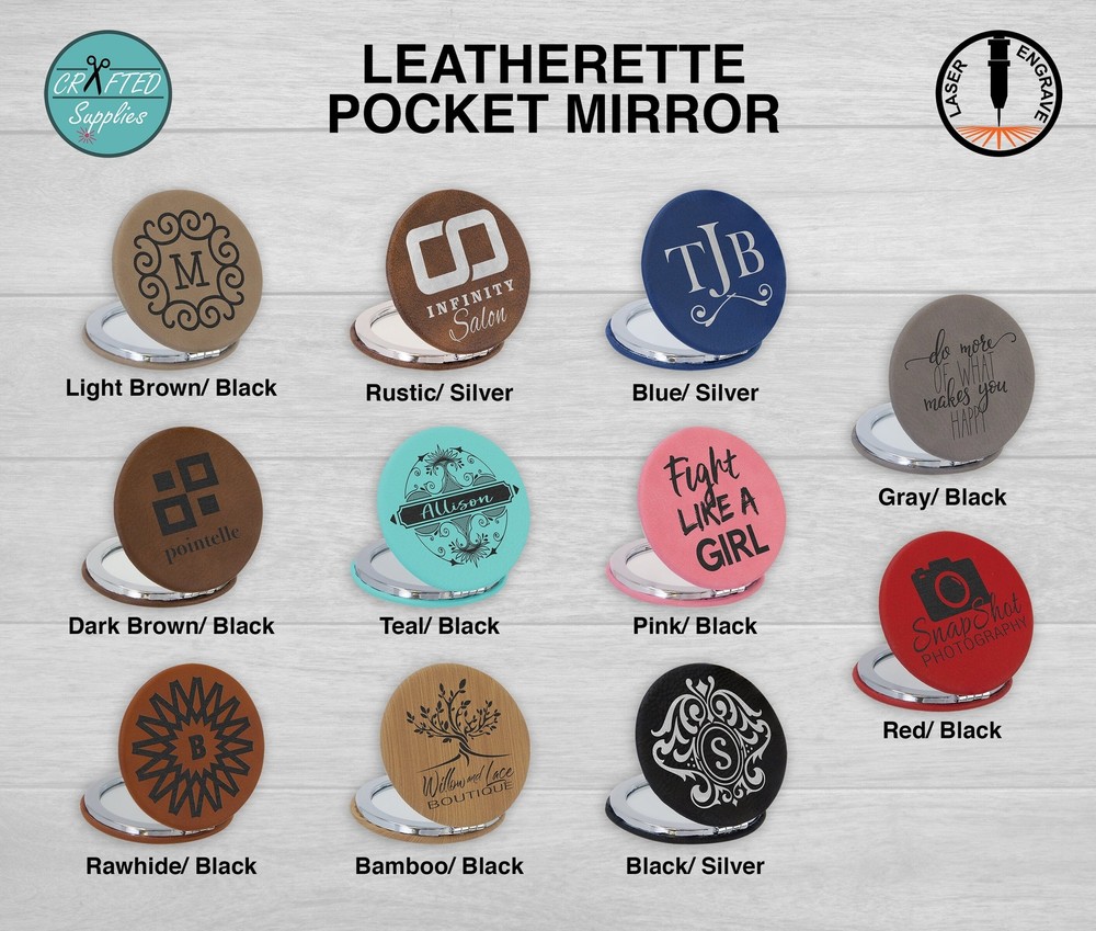 Leatherette Pocket Mirror