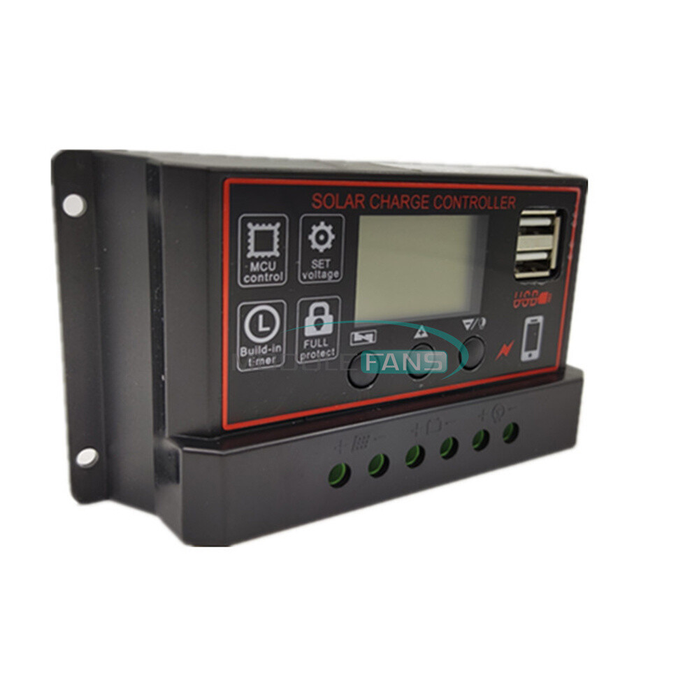 12/24V LCD Solar Charge Controller USB Output Auto Solar Time Controller Panel
