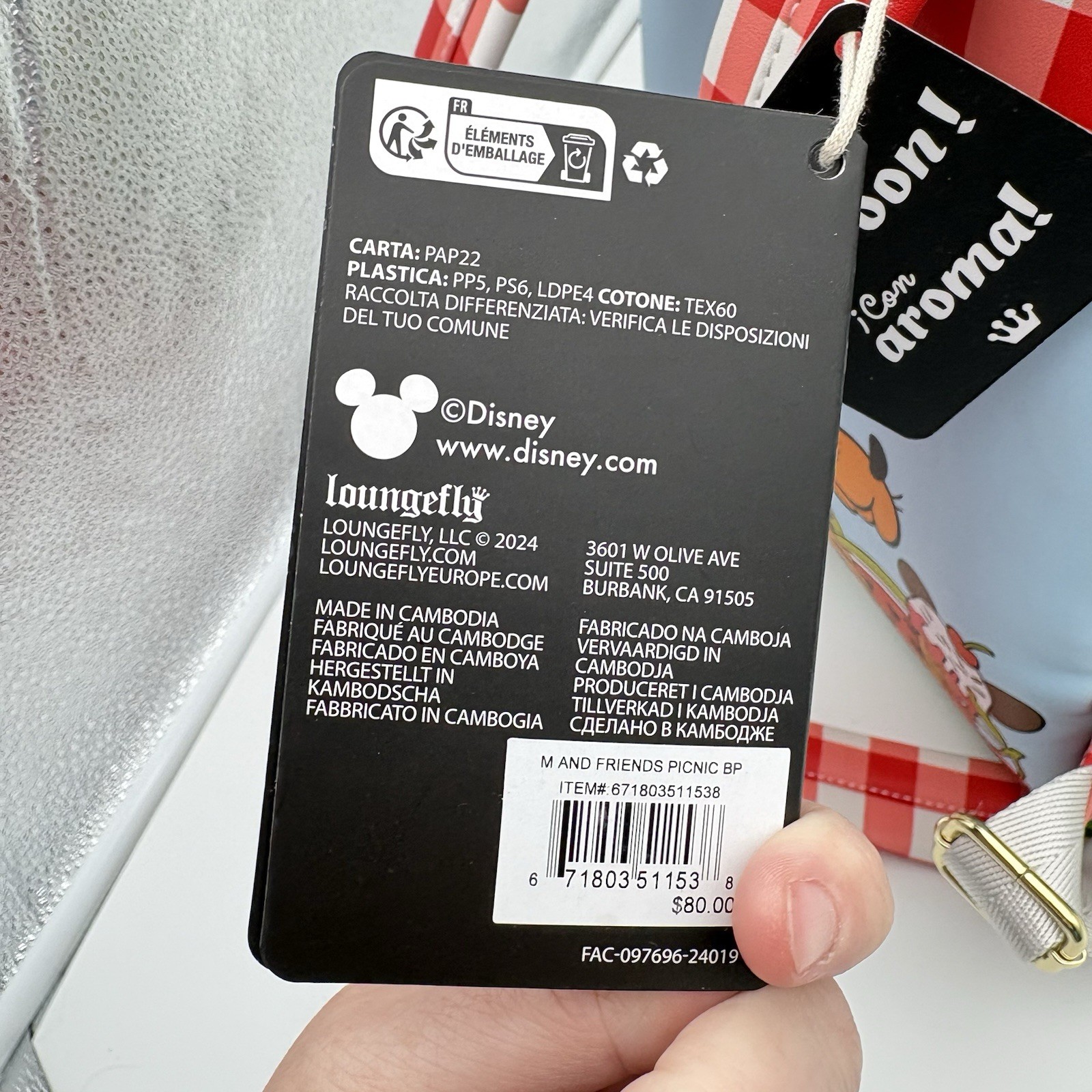 NEW Loungefly Disney Mickey & Friends Picnic Basket Mini Backpack with Coin Bag