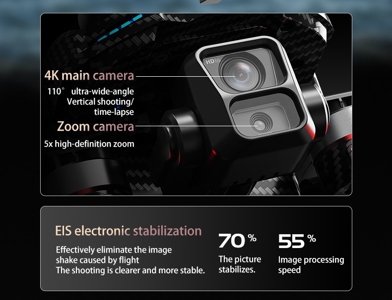 AE60 Screen Control Drone GPS FPV 7KM 3-axis Gimbal 4K Camera Obstacle Avoidance