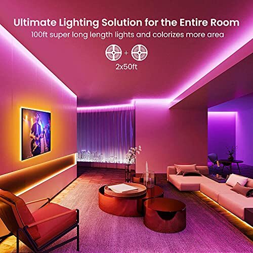 LED Strip Lights,Rope Lights,Bluetooth APP Control,Color Changing Light 100 FT