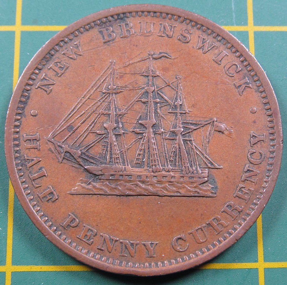 1854 New Brunswick Halfpenny Token, NB-1B
