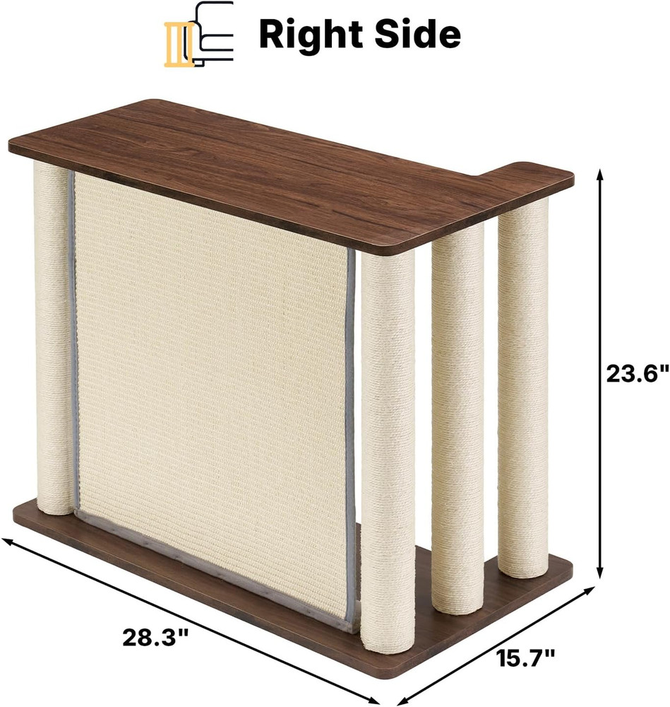 Couch Protector from Cat Claws, Couch End Table with Cat Scratch Panel and Scrat
