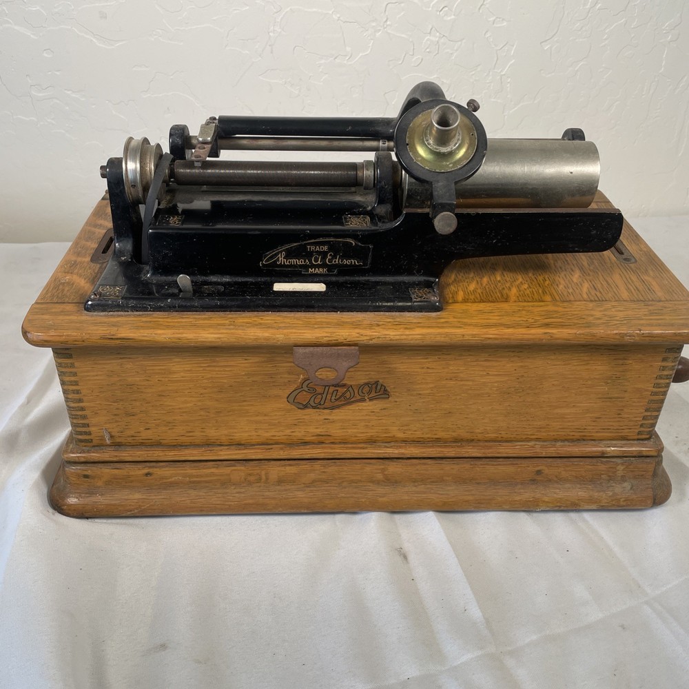 Antique Edison Home Model Cylinder Phonograph Untested