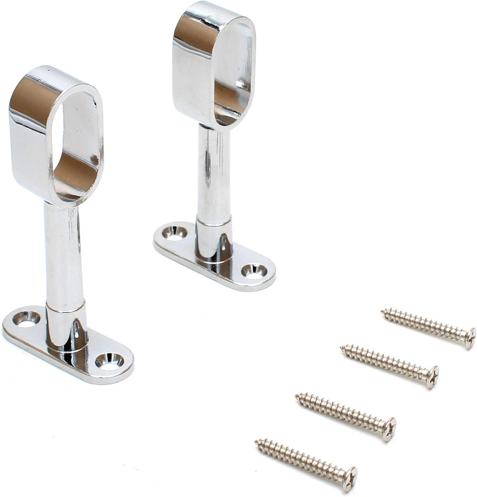 OvalRetractable Wardrobe Bracket, 16 mm Diameter, Ceiling Mounted Track Bar S...